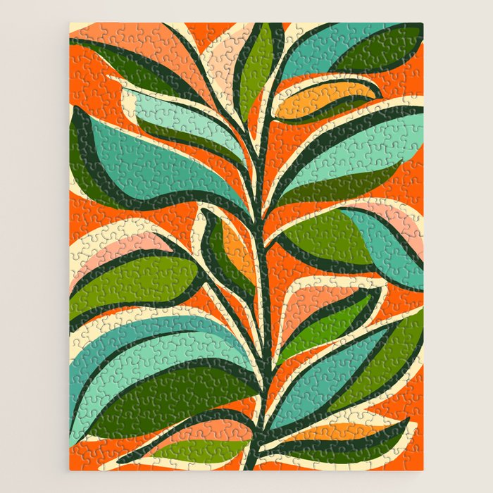 Thankful Garden - Abstract Botanical Illustration Jigsaw Puzzle Gallery Image 1