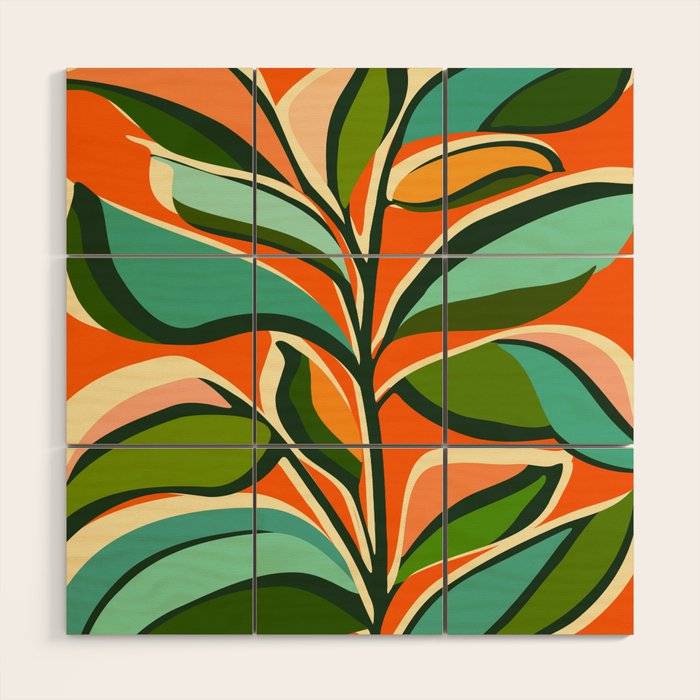 Thankful Garden - Abstract Botanical Illustration Wood Wall Art Gallery Image 1