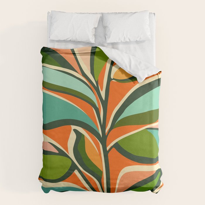 Thankful Garden - Abstract Botanical Illustration Duvet Cover Gallery Image 6