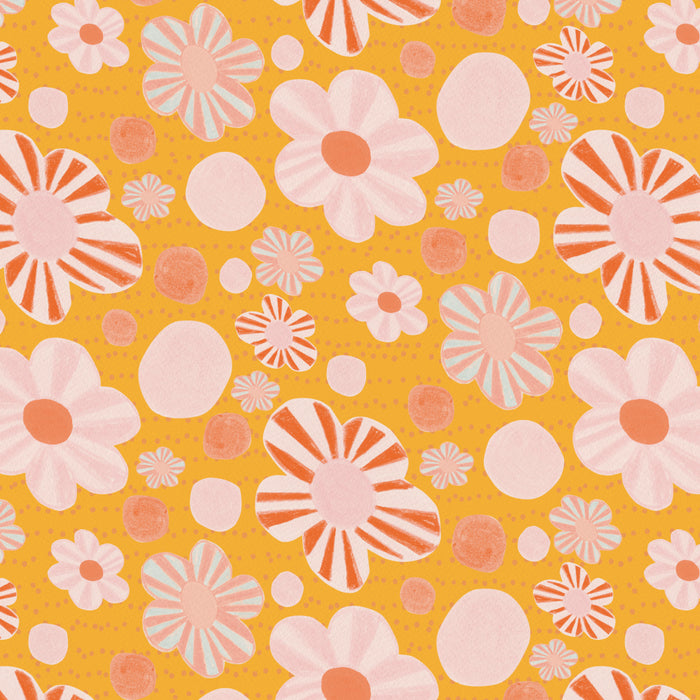 Pop Art Stripe Flowers in Retro Tangerine Coffee Mug Gallery Image 2