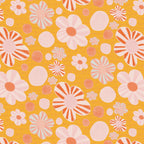 Pop Art Stripe Flowers in Retro Tangerine Coffee Mug Gallery Image 2