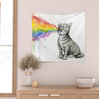 Kitten Puking Rainbow Wall Tapestry Gallery Image 2