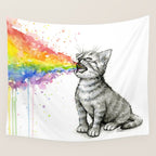 Kitten Puking Rainbow Wall Tapestry Gallery Image 4