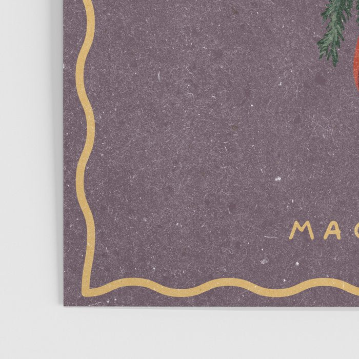 Candle with bow and spruce sprigs Poster Gallery Image 3