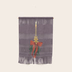 Candle with bow and spruce sprigs Wall Hanging Gallery Image 1