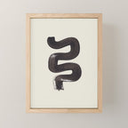 black & white minimalist abstract shapes patterns black ink painting Mini Art Print Gallery Image 1