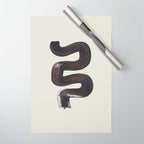 black & white minimalist abstract shapes patterns black ink painting Wrapping Paper Gallery Image 1