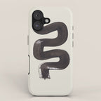 black & white minimalist abstract shapes patterns black ink painting iPhone Case Gallery Image 1