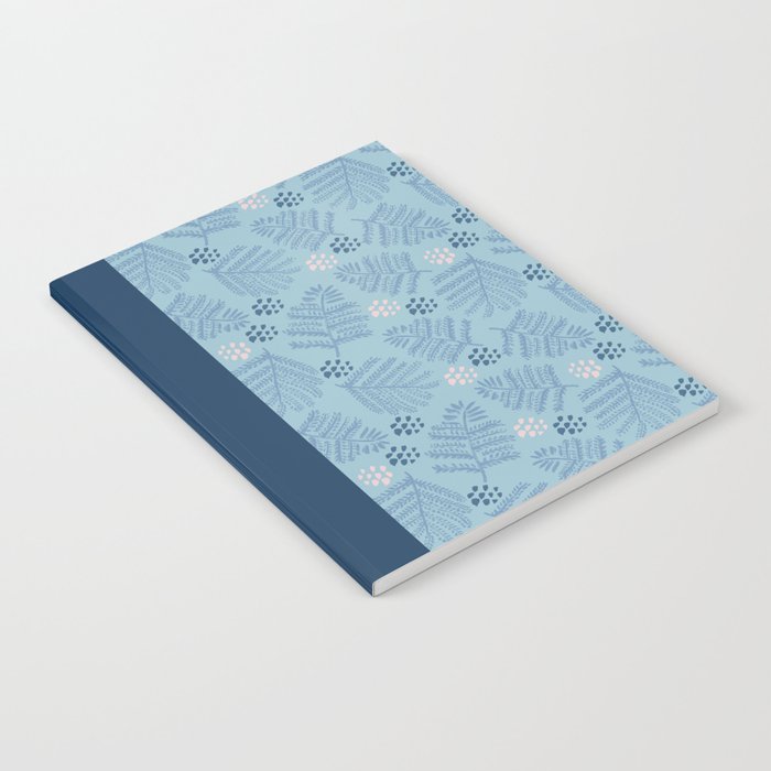 Winter & Woodsy Pine Trees in Warm Blue Notebook Gallery Image 1
