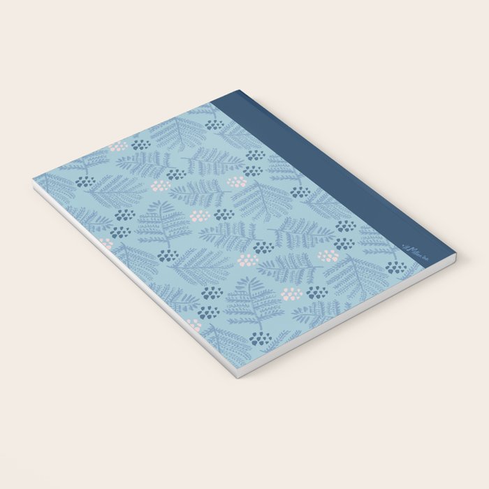 Winter & Woodsy Pine Trees in Warm Blue Notebook Gallery Image 3
