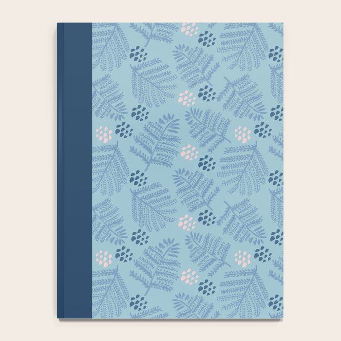 Winter & Woodsy Pine Trees in Warm Blue Notebook Gallery Image 4