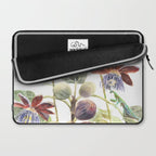 Passiflora and Figs Botanical Illustration, Praying Mantis Laptop Sleeve Gallery Image 2