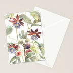 Passiflora and Figs Botanical Illustration, Praying Mantis Stationery Card Gallery Image 2