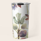 Passiflora and Figs Botanical Illustration, Praying Mantis Travel Mug Gallery Image 1