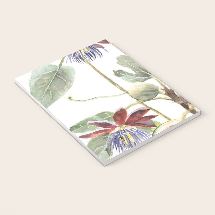 Passiflora and Figs Botanical Illustration, Praying Mantis Notebook Gallery Image 3