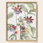 Passiflora and Figs Botanical Illustration, Praying Mantis Serving Tray Gallery Image 1