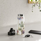 Passiflora and Figs Botanical Illustration, Praying Mantis Water Bottle Gallery Image 4