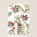Passiflora and Figs Botanical Illustration, Praying Mantis Stationery Card Gallery Image 2