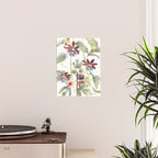 Passiflora and Figs Botanical Illustration, Praying Mantis Poster Gallery Image 2
