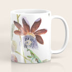 Passiflora and Figs Botanical Illustration, Praying Mantis Coffee Mug Gallery Image 1