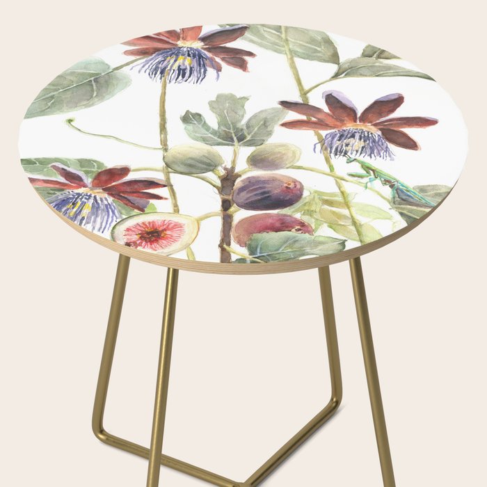 Passiflora and Figs Botanical Illustration, Praying Mantis Side Table Gallery Image 2