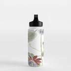 Passiflora and Figs Botanical Illustration, Praying Mantis Water Bottle Gallery Image 3