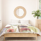 Passiflora and Figs Botanical Illustration, Praying Mantis Duvet Cover Gallery Image 3