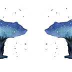 Forest Bear Silhouette Watercolor Galaxy Coffee Mug Gallery Image 2