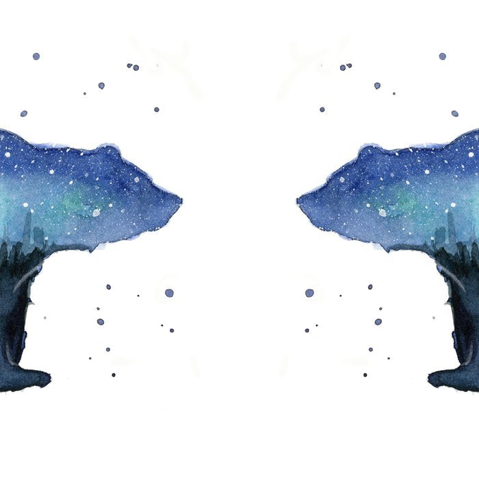Forest Bear Silhouette Watercolor Galaxy Coffee Mug Gallery Image 2