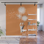 Bunny and Dandelion Bouquet Wall Mural Gallery Image 1