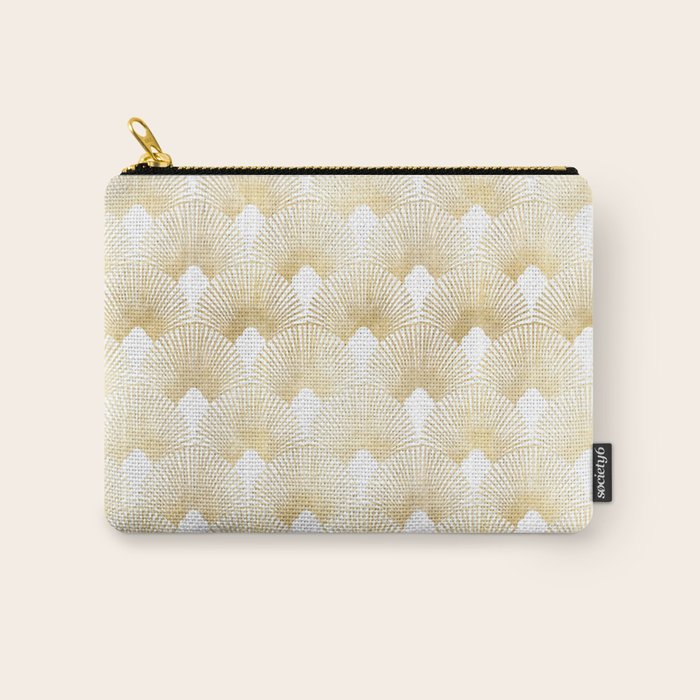 Art Deco Gatsby Golden Fan Pattern Carry All Pouch Gallery Image 1