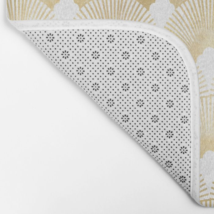 Art Deco Gatsby Golden Fan Pattern Bath Mat Gallery Image 2