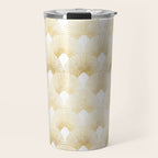 Art Deco Gatsby Golden Fan Pattern Travel Mug Gallery Image 1