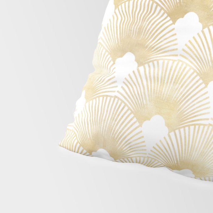 Art Deco Gatsby Golden Fan Pattern Pillow Sham Gallery Image 4