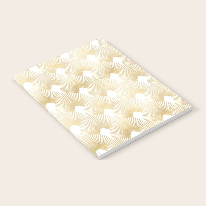 Art Deco Gatsby Golden Fan Pattern Notebook Gallery Image 1