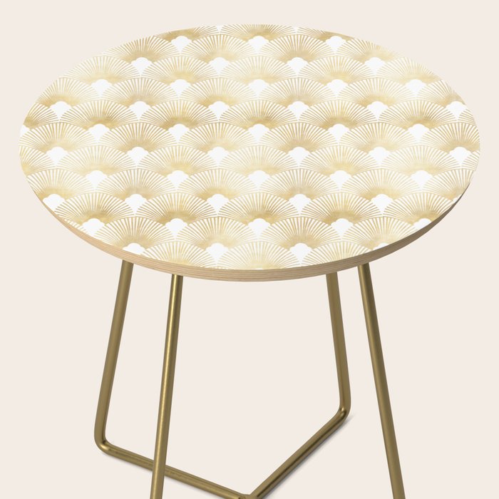 Art Deco Gatsby Golden Fan Pattern Side Table Gallery Image 2