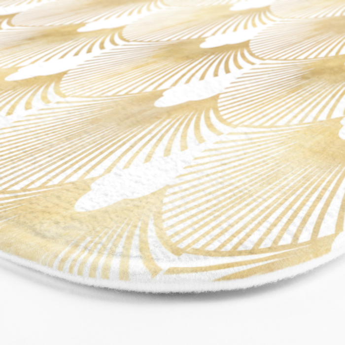 Art Deco Gatsby Golden Fan Pattern Bath Mat Gallery Image 3