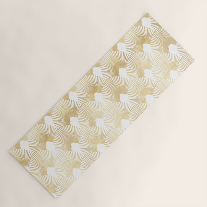 Art Deco Gatsby Golden Fan Pattern Yoga Mat Gallery Image 1