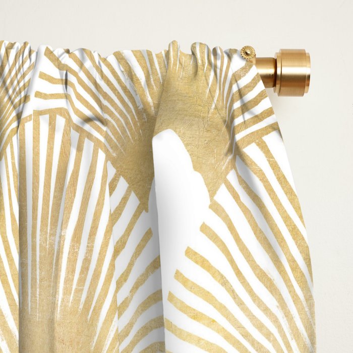Art Deco Gatsby Golden Fan Pattern Window Curtain Gallery Image 2