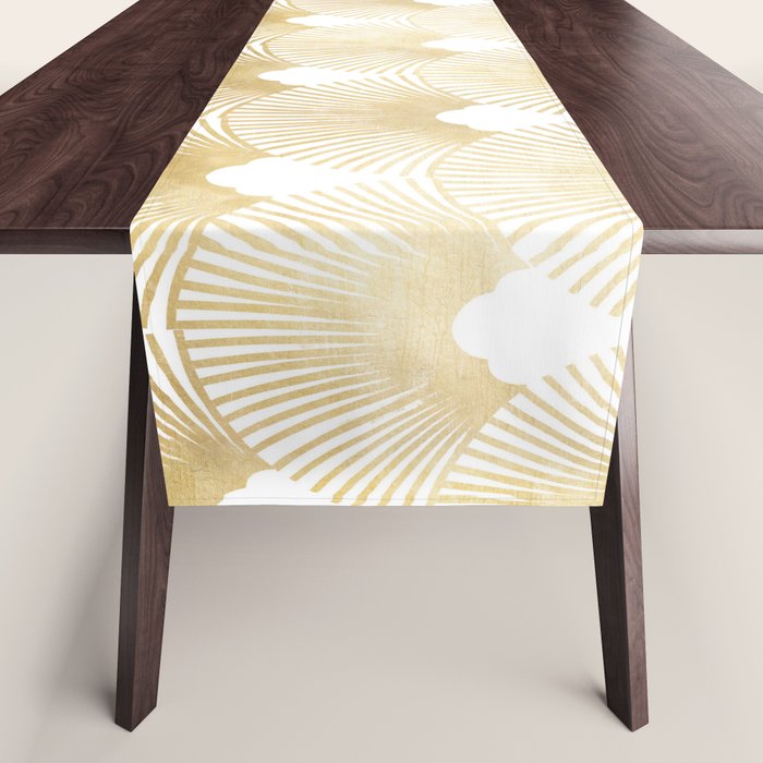 Art Deco Gatsby Golden Fan Pattern Table Runner Gallery Image 1