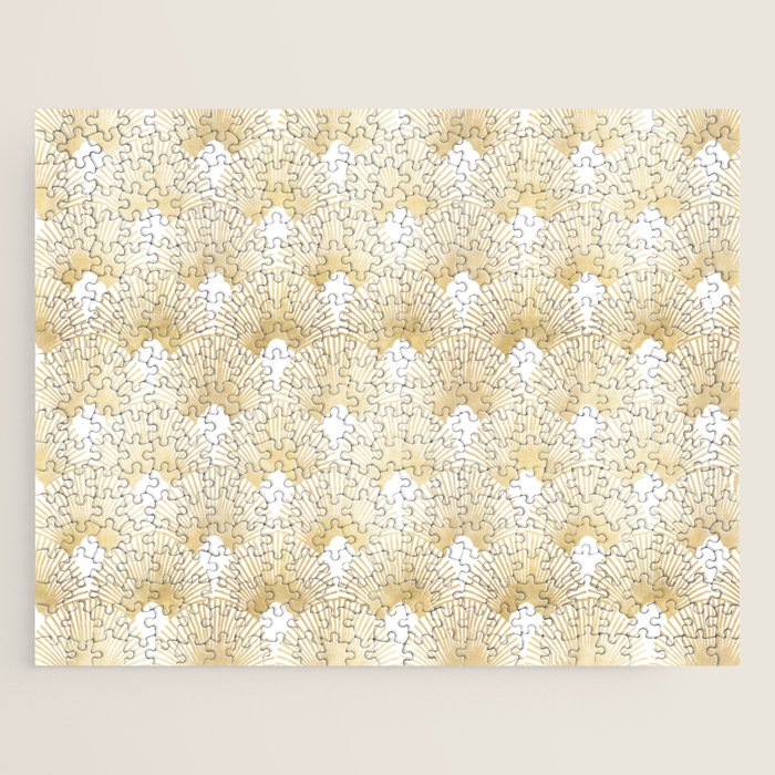 Art Deco Gatsby Golden Fan Pattern Jigsaw Puzzle Gallery Image 1