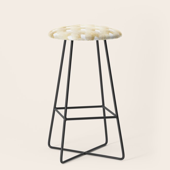 Art Deco Gatsby Golden Fan Pattern Stool Gallery Image 1