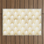 Art Deco Gatsby Golden Fan Pattern Outdoor Rug Gallery Image 1