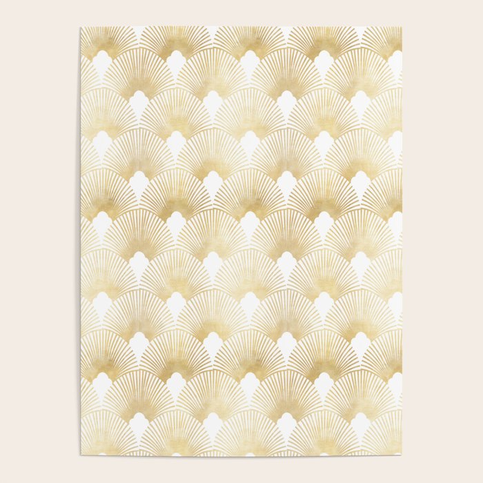 Art Deco Gatsby Golden Fan Pattern Poster Gallery Image 4