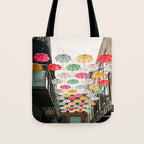 Ireland Dublin | Colorful street photography | Umbrella's Tote Bag Gallery Image 1
