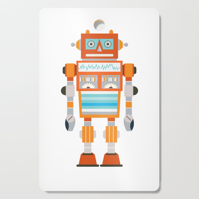 Orange Robot Retro Toy Cutting Board Gallery Image 1