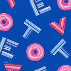 Cast Your Vote | Hand-Lettered Pattern in Blue Coffee Mug Gallery Image 2