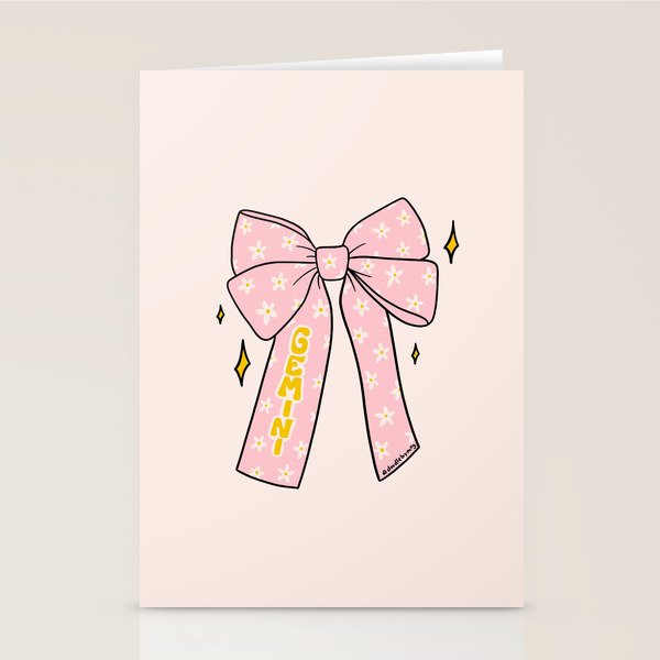Gemini Bow Stationery Card Gallery Image 2