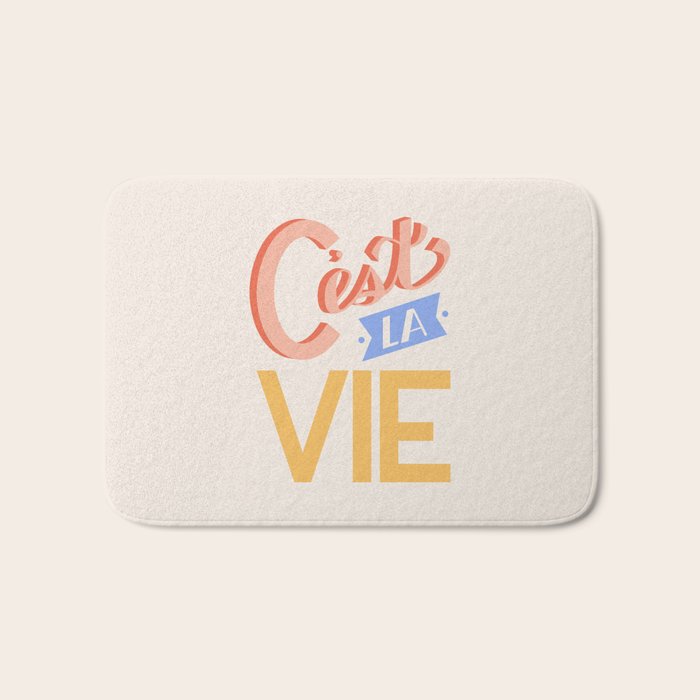 Retro C'est La Vie Bath Mat Gallery Image 1