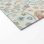 William Morris Newill Owl Art Blue Indigo Saffron Vintage Pattern Welcome Mat Gallery Image 2